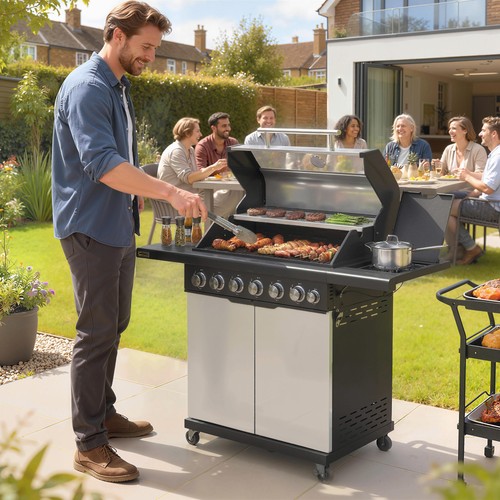 Burner gas bbq grill - 6+1,