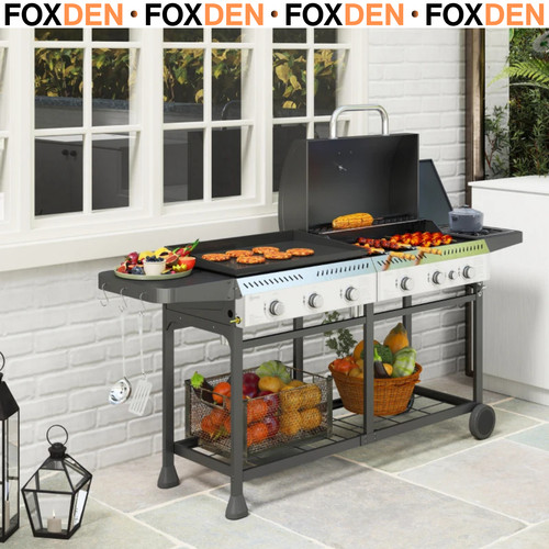 Deluxe duo gas bbq with - deluxe, bbq,
