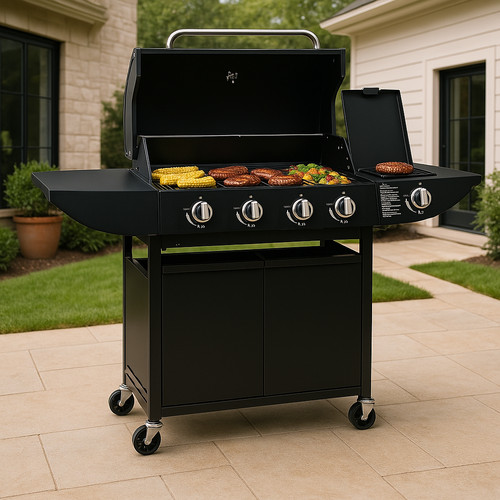 Gas bbq grill 1 stainless - 4, +